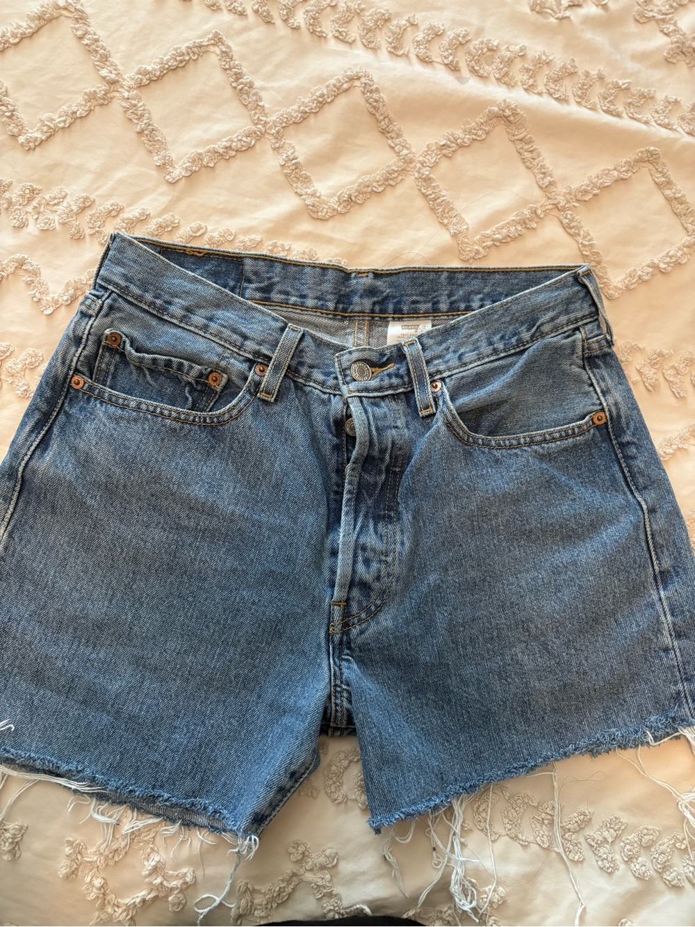 Classic High-Rise Blue Denim Shorts